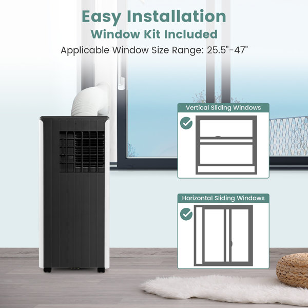 Gymax 8000 BTU Portable Air Conditioner for 250 Square Feet with Remote Included Wayfair